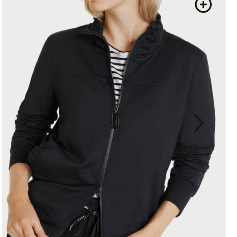 Marc Cain Sports Jacket Zip Front Ruffle Pocket and Collar Size N4=10